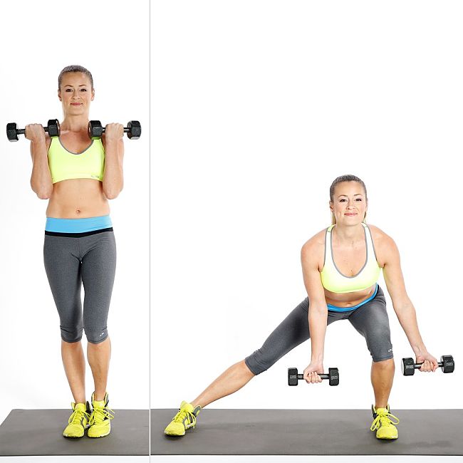Low Side-to-Side Lunge Conditioning Exercise Using Hand Weights