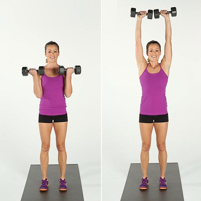 The Bicep Curl to Overhead Press Conditioning Exercise Using Hand Weights