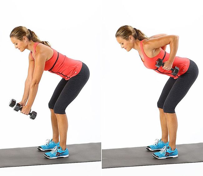 Bent-Over Row Conditioning Exercise Using Hand Weights